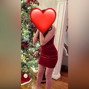 Gianni Bini Red Velvet Mini Dress